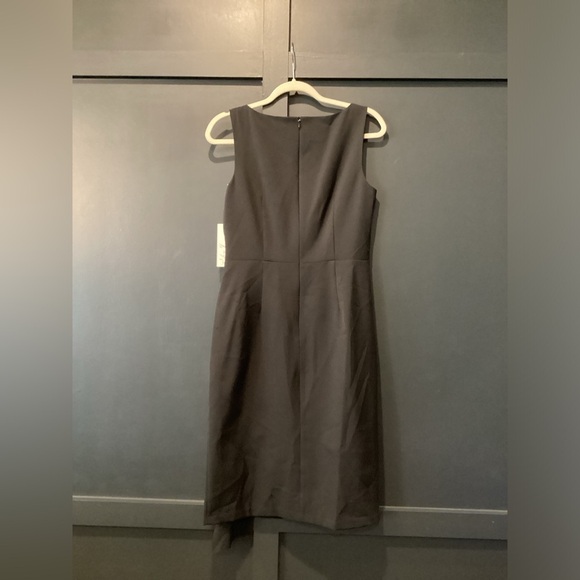 Eliza J Boat Neck rhinestone starburst draped Ruched Sheath Mini Dress black 10 - Picture 3 of 12